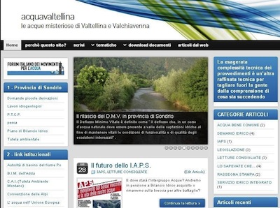 Nasce un sito dedicato: l’ACQUA di Valtellina e Valchiavenna
